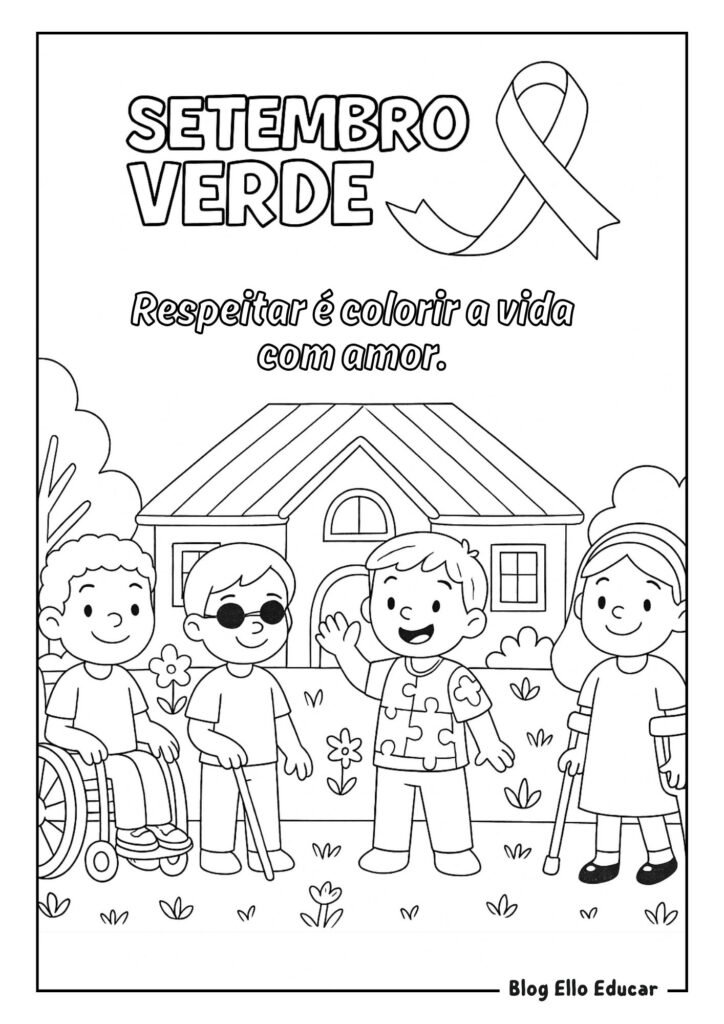 Desenhos sobre inclusão para colorir