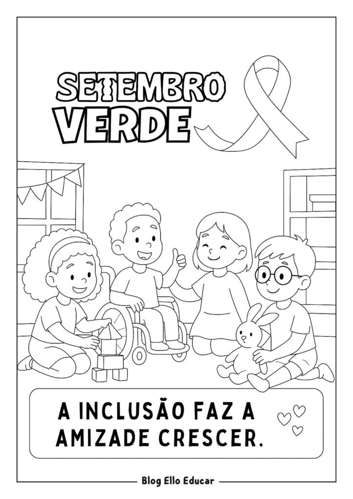Desenhos sobre inclusão para colorir