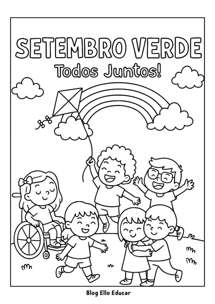 Desenhos sobre inclusão para colorir