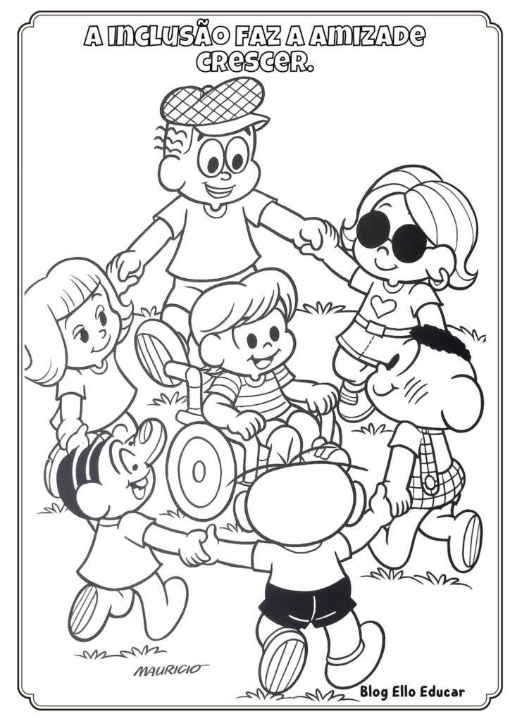 Desenhos sobre inclusão para colorir
