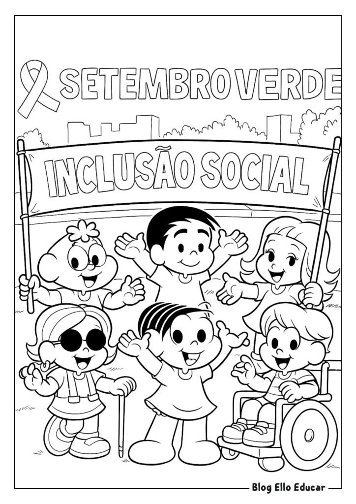Desenhos sobre inclusão para colorir