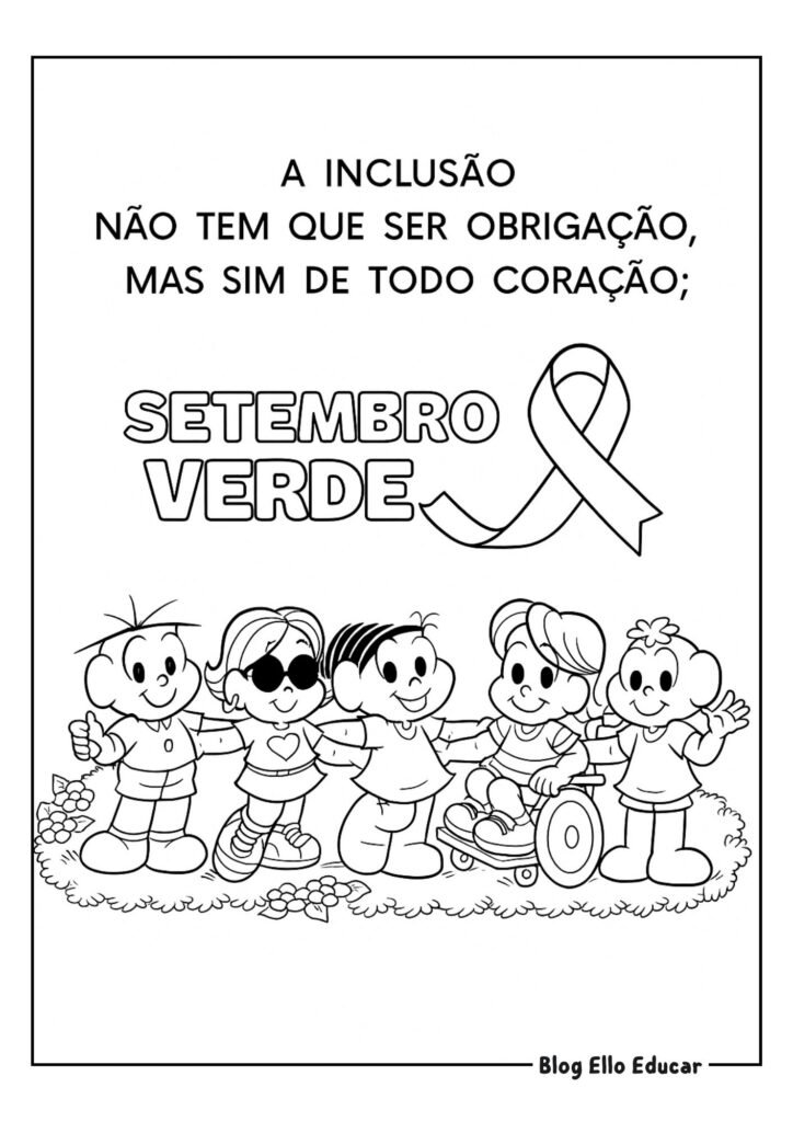 Desenhos sobre inclusão para colorir