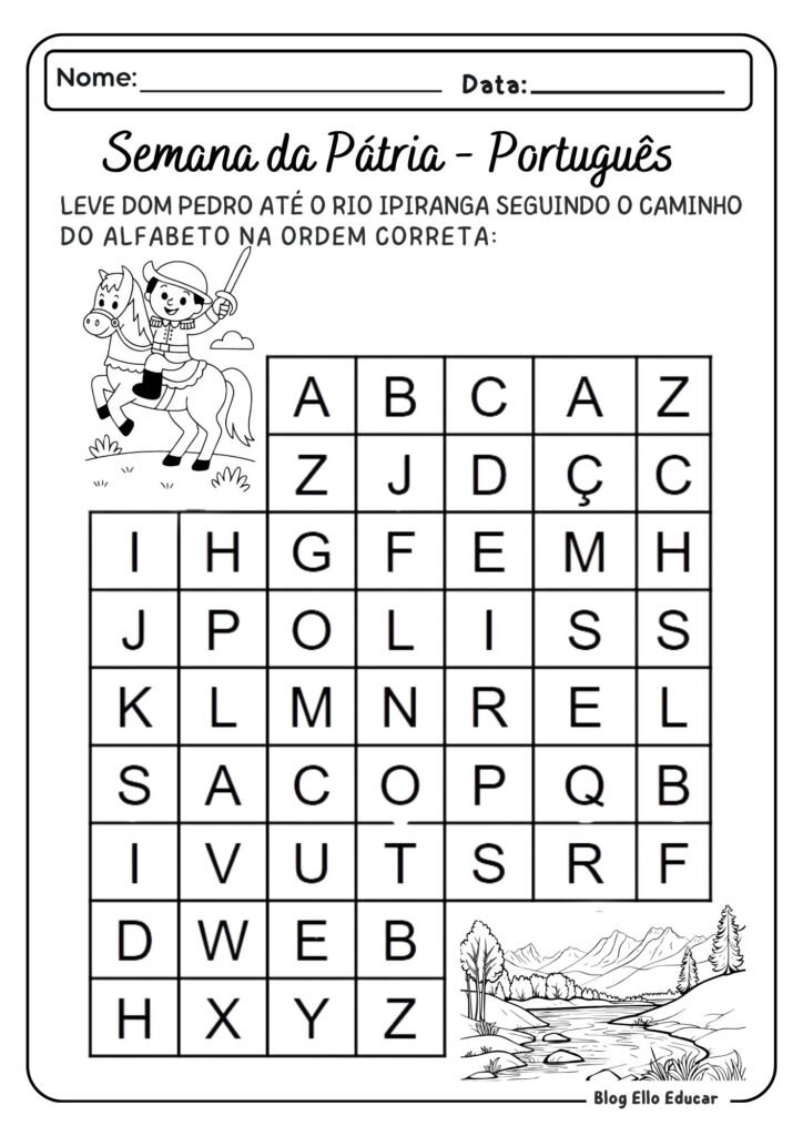Independência do Brasil - Atividades de Alfabetização