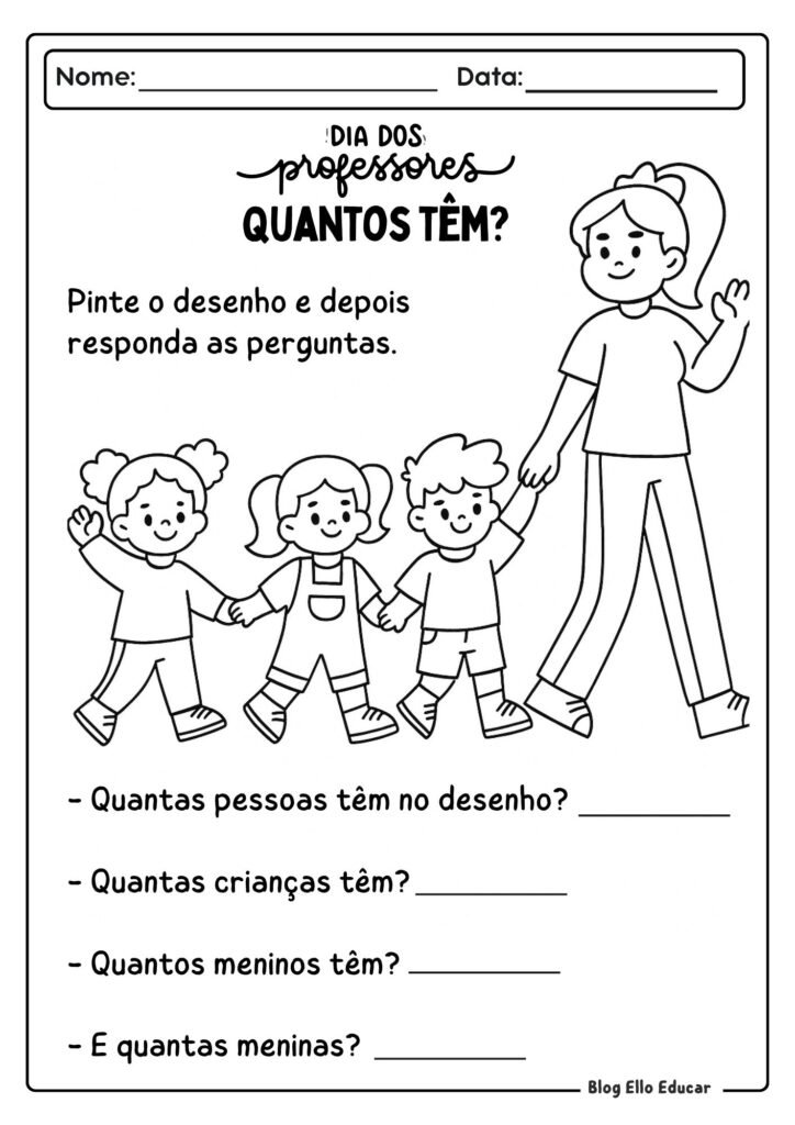 Atividades Dia do Professor - Educação Infantil