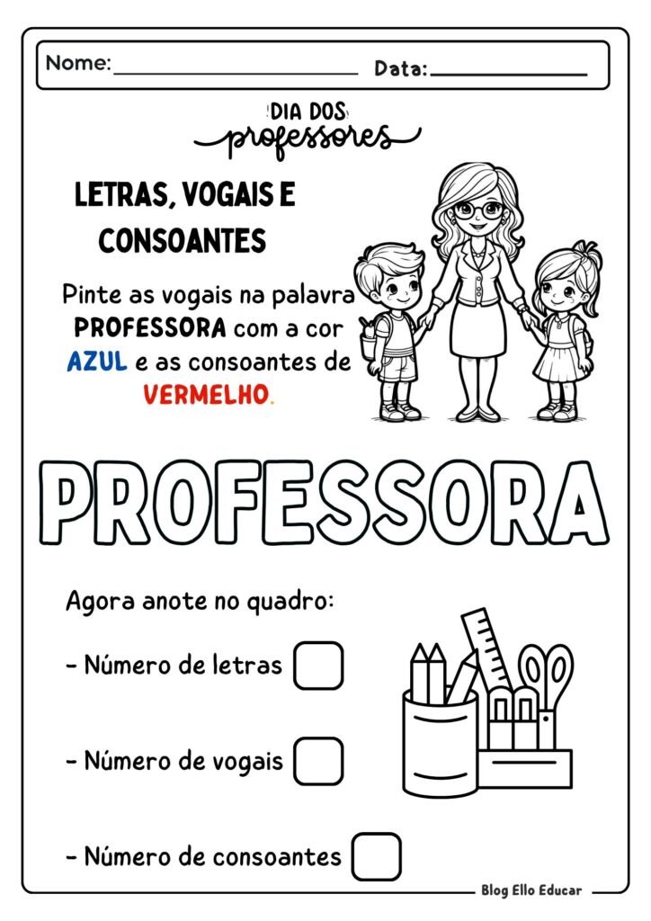 Atividades Dia do Professor - Educação Infantil