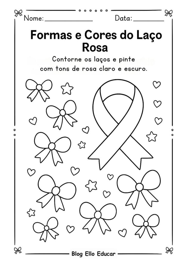 Atividades Outubro Rosa Educação Infantil