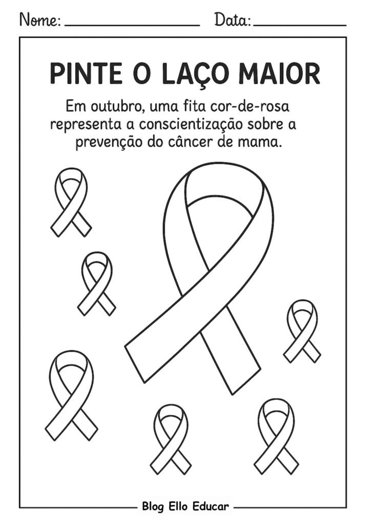 Atividades Outubro Rosa Educação Infantil