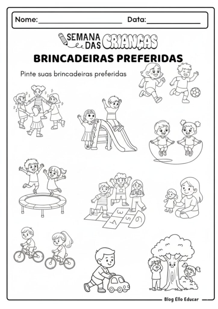 Atividades do Dia das Crianças - Educação Infantil 