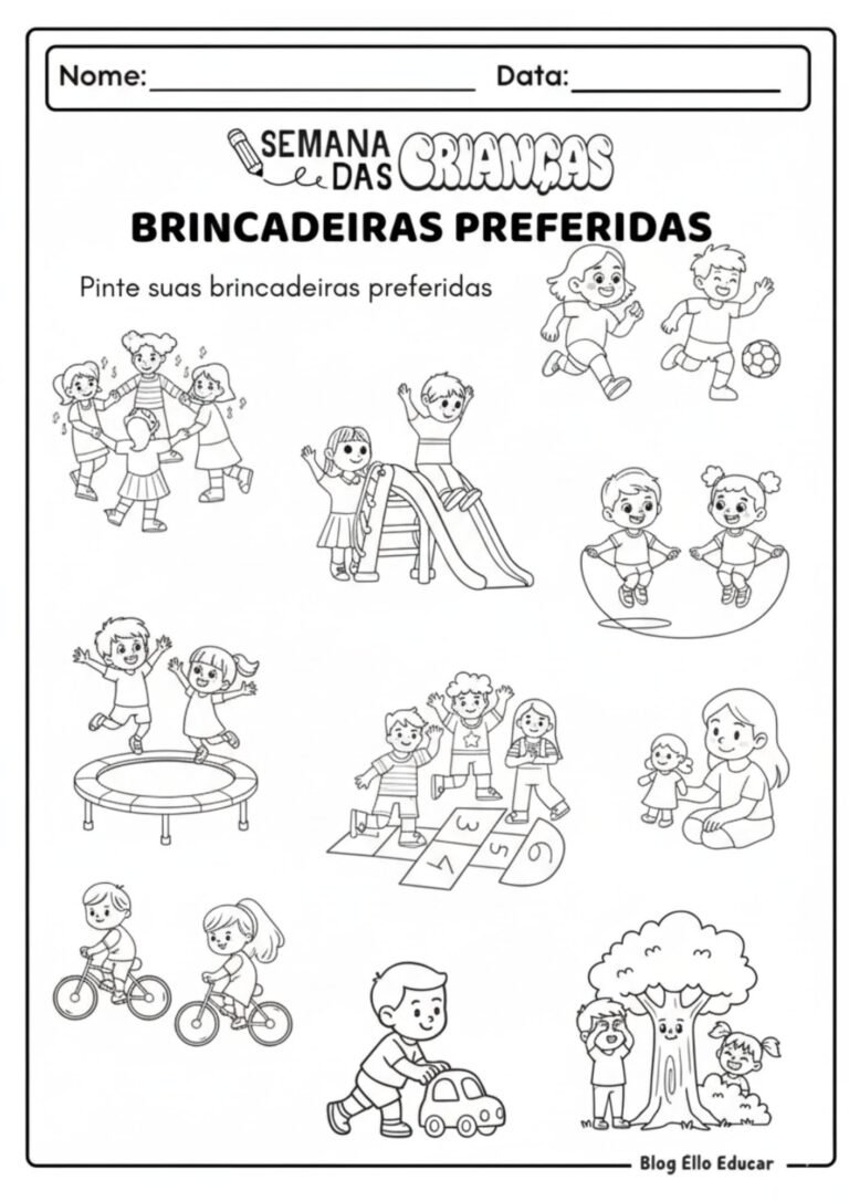Atividades do Dia das Crianças Educação Infantil - Download Grátis PDF