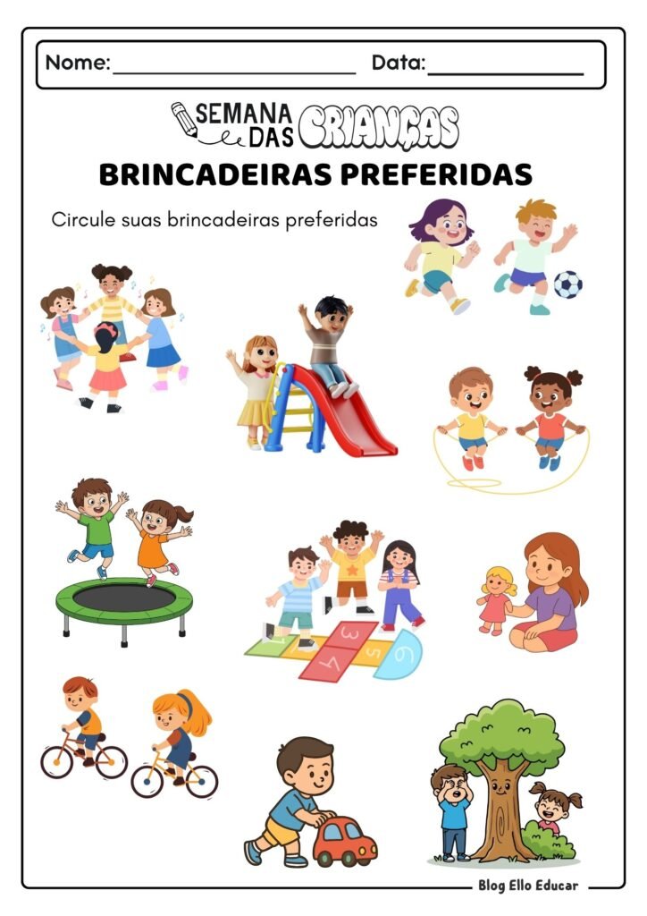 Atividades do Dia das Crianças - Educação Infantil 