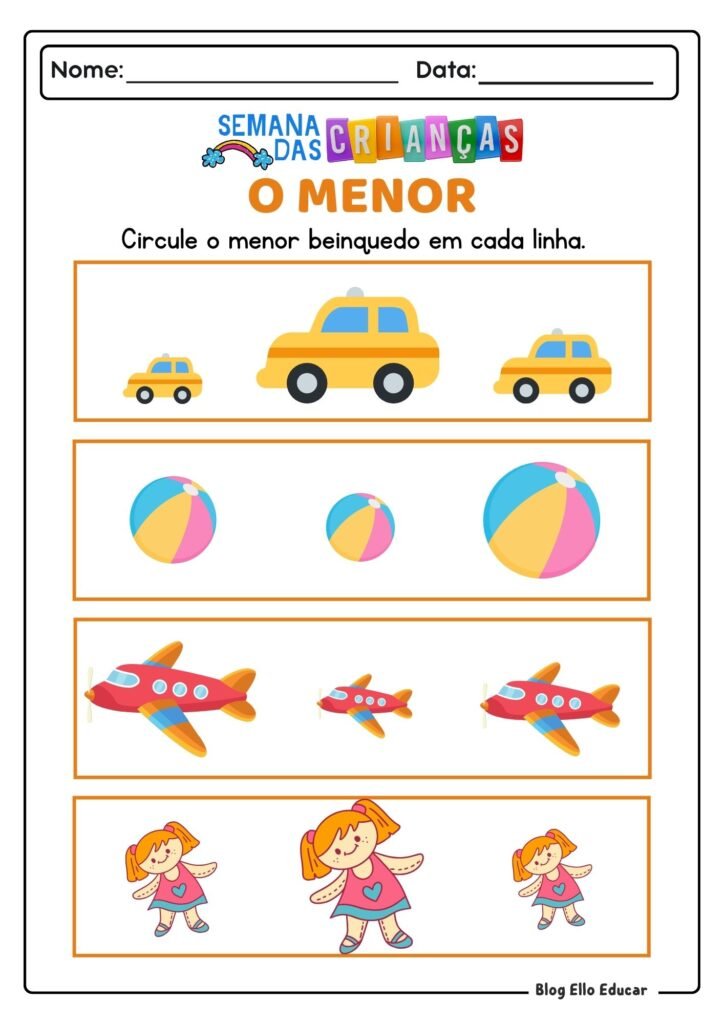 Atividades do Dia das Crianças - Educação Infantil 