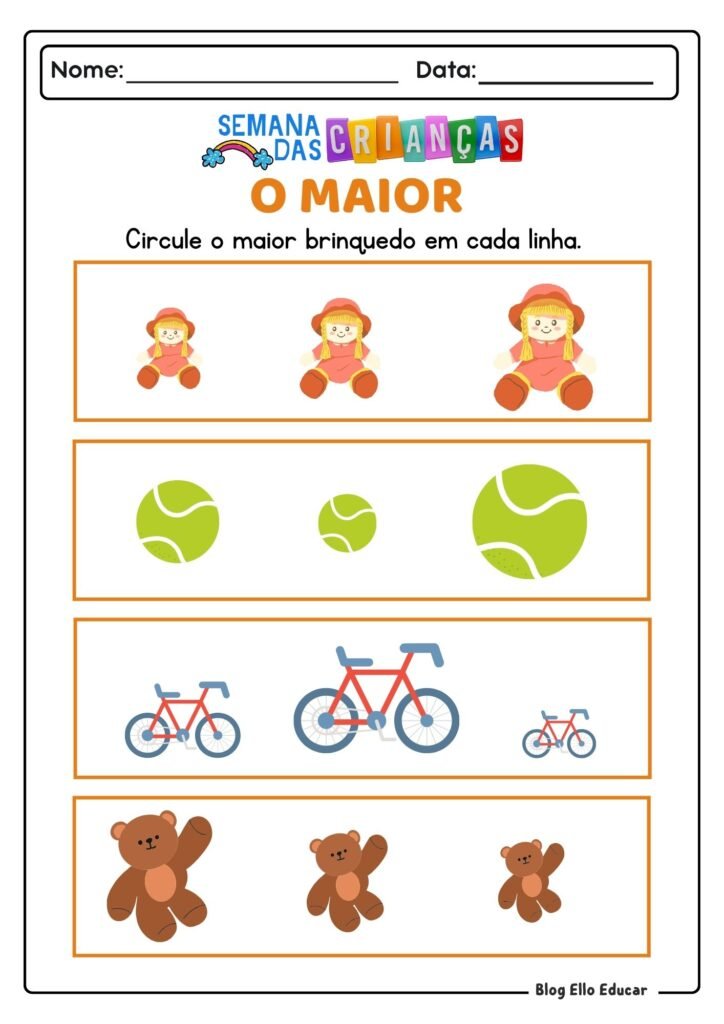 Atividades do Dia das Crianças - Educação Infantil 