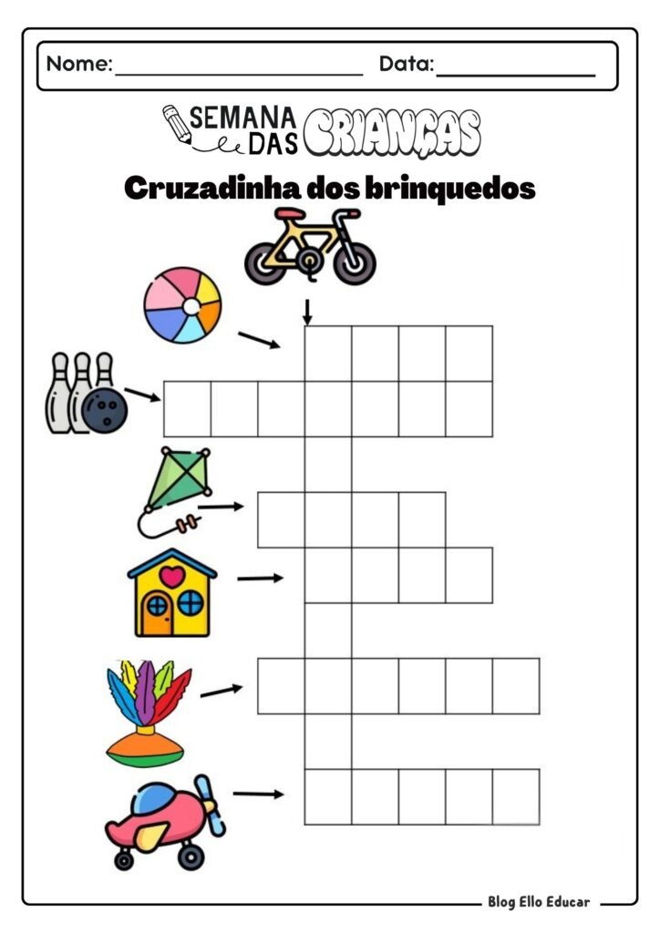 Atividades do Dia das crianças - Alfabetização