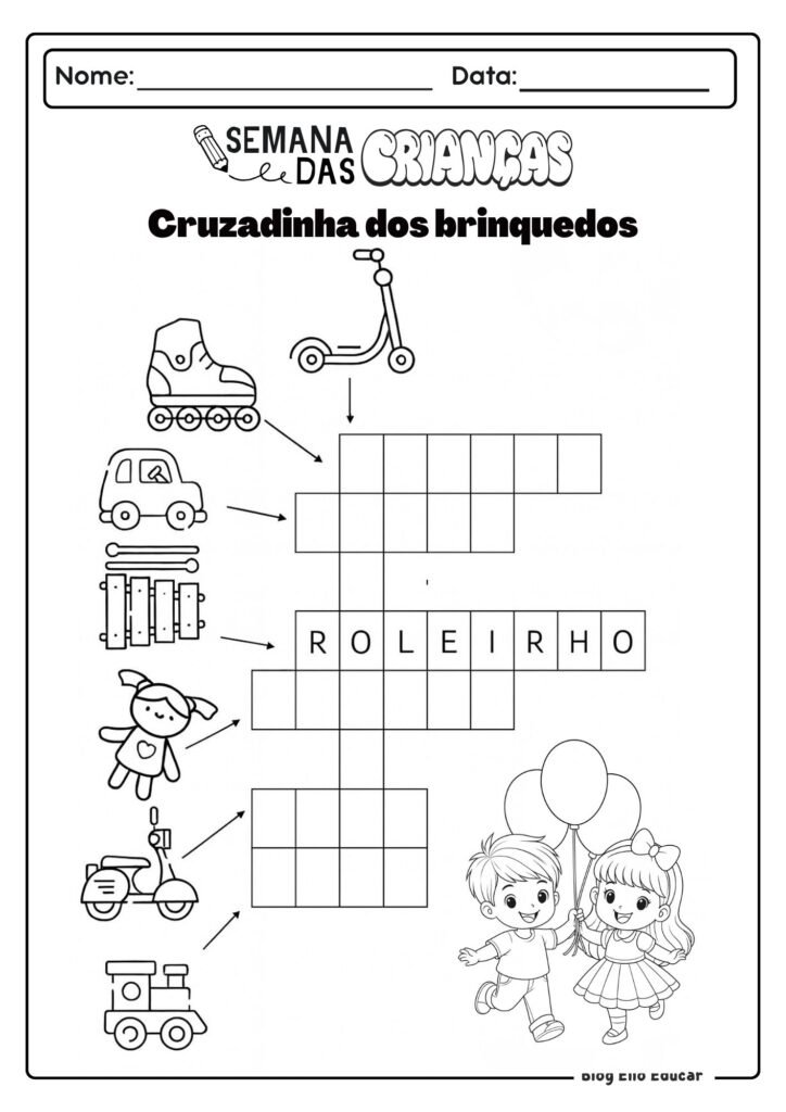 Atividades do Dia das crianças - Alfabetização