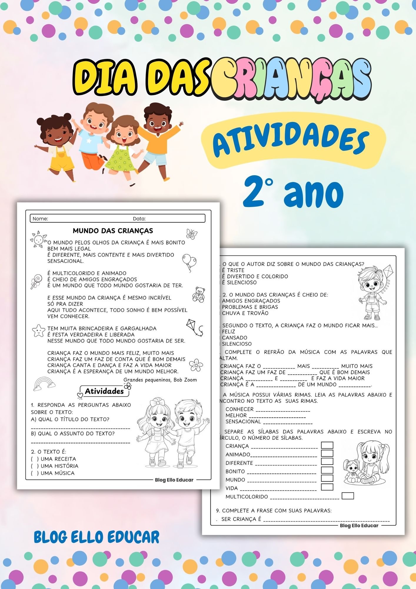 Atividades do dia das crianças 2° ano