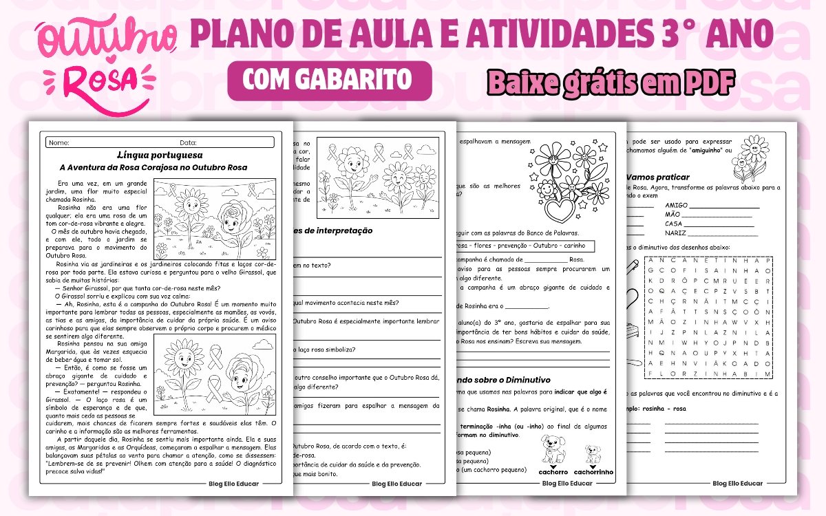 Atividades outubro rosa 3°ano