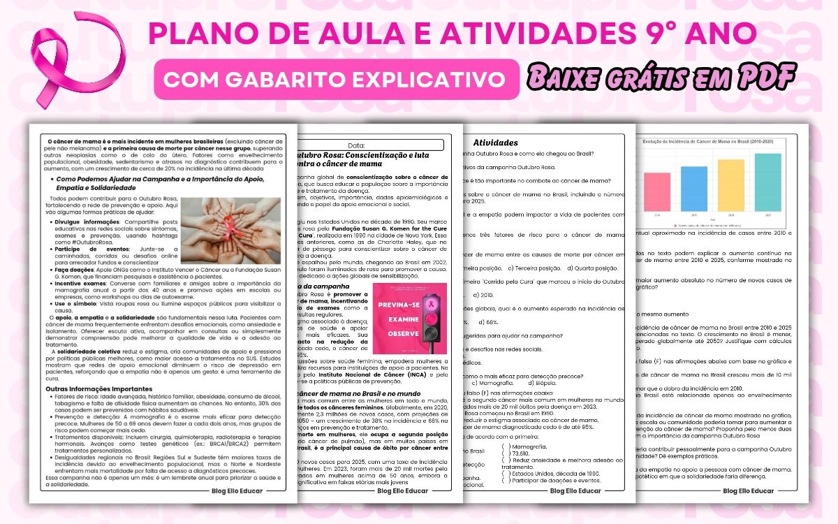 Atividades Outubro Rosa - 9° ano
