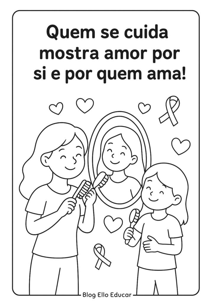 Desenho Outubro Rosa para colorir