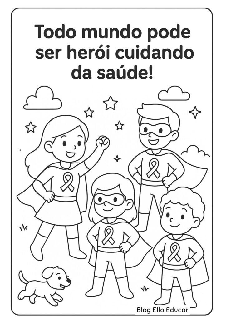 Desenho Outubro Rosa para colorir