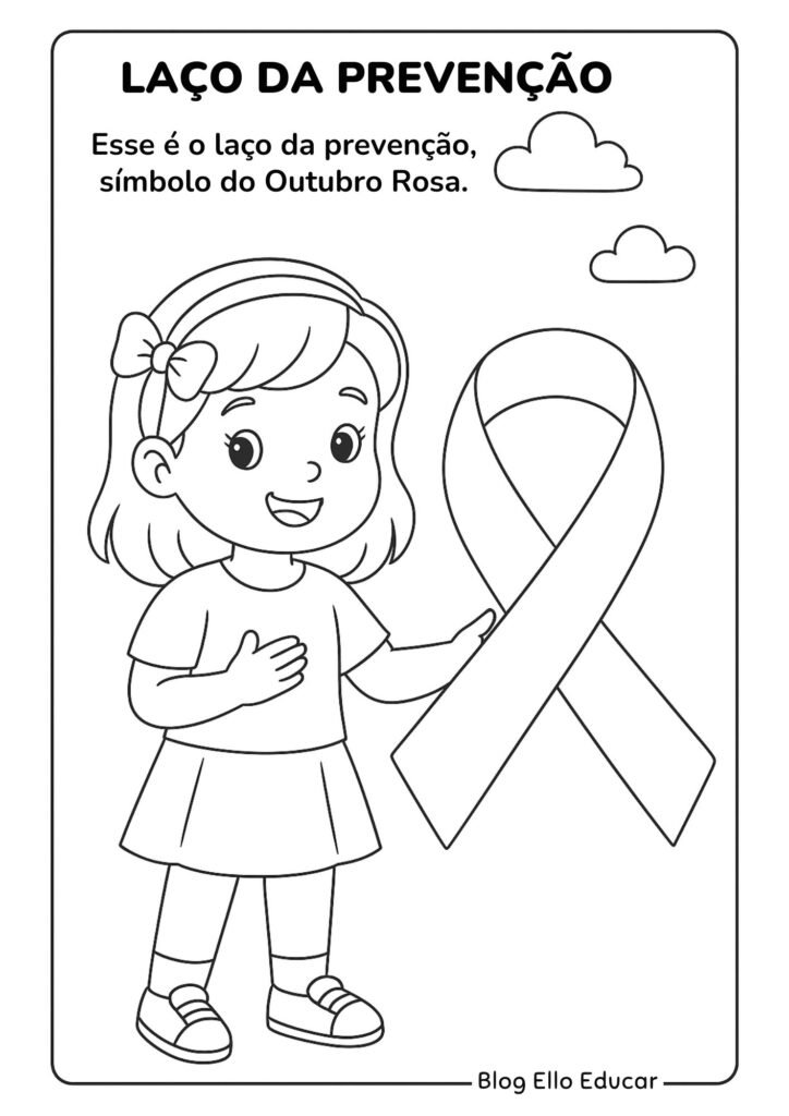 Desenho Outubro Rosa para colorir