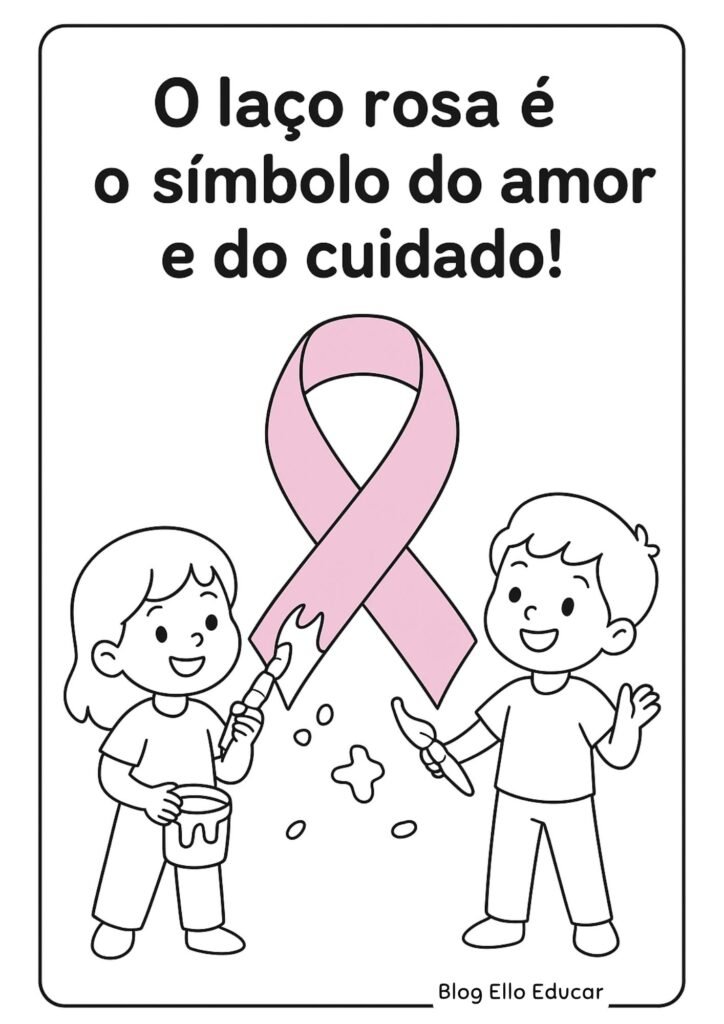 Desenho Outubro Rosa para colorir