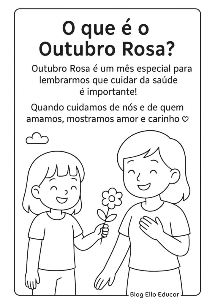 Desenho Outubro Rosa para colorir