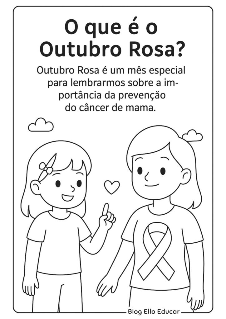 Desenho Outubro Rosa para colorir