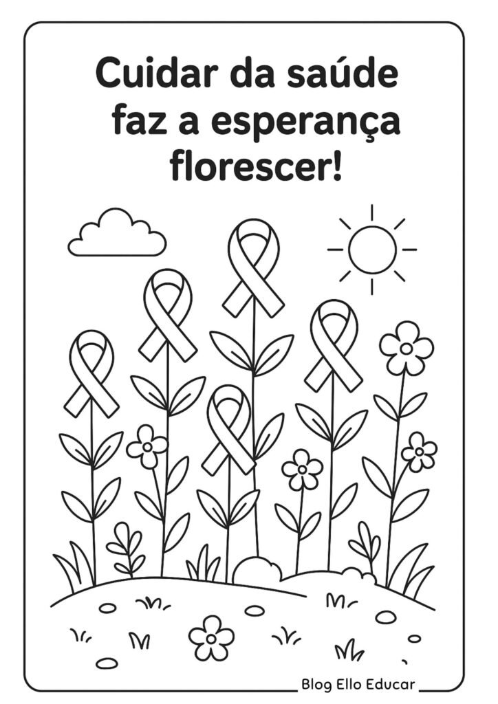 Desenho Outubro Rosa para colorir