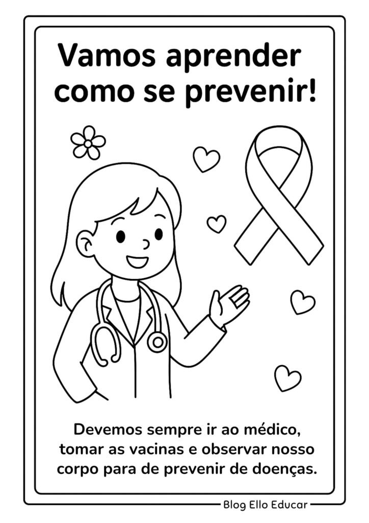 Desenho Outubro Rosa para colorir