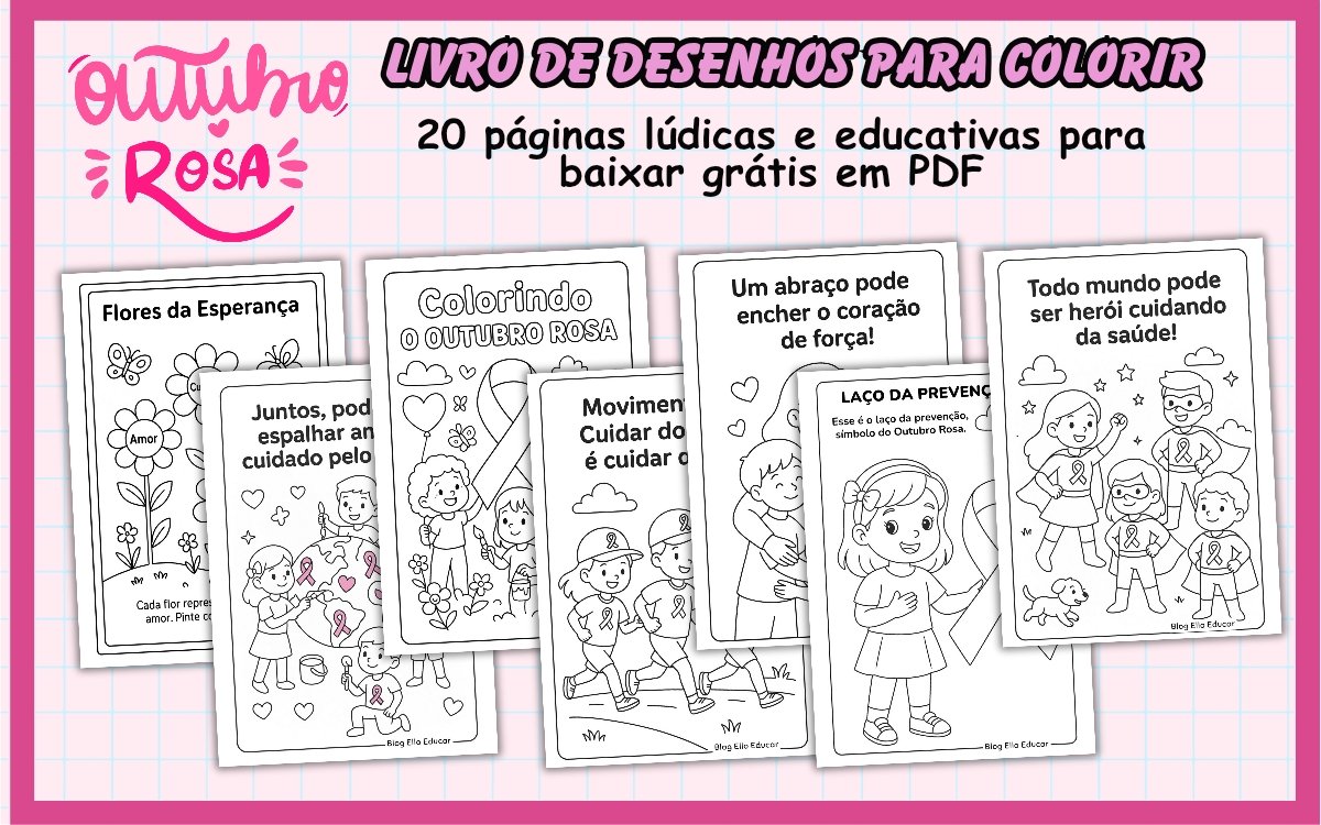 Desenho Outubro Rosa para colorir