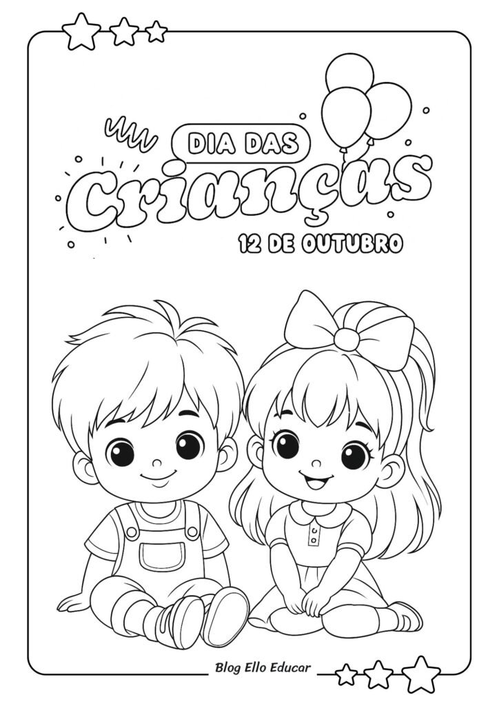 Desenhos do Dia das Crianças para colorir