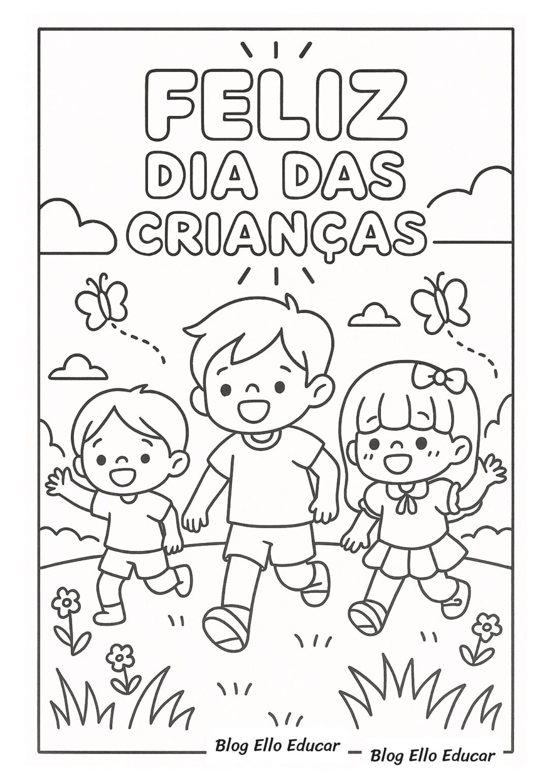 33 Desenhos do Dia das Crianças para colorir grátis (PDF)