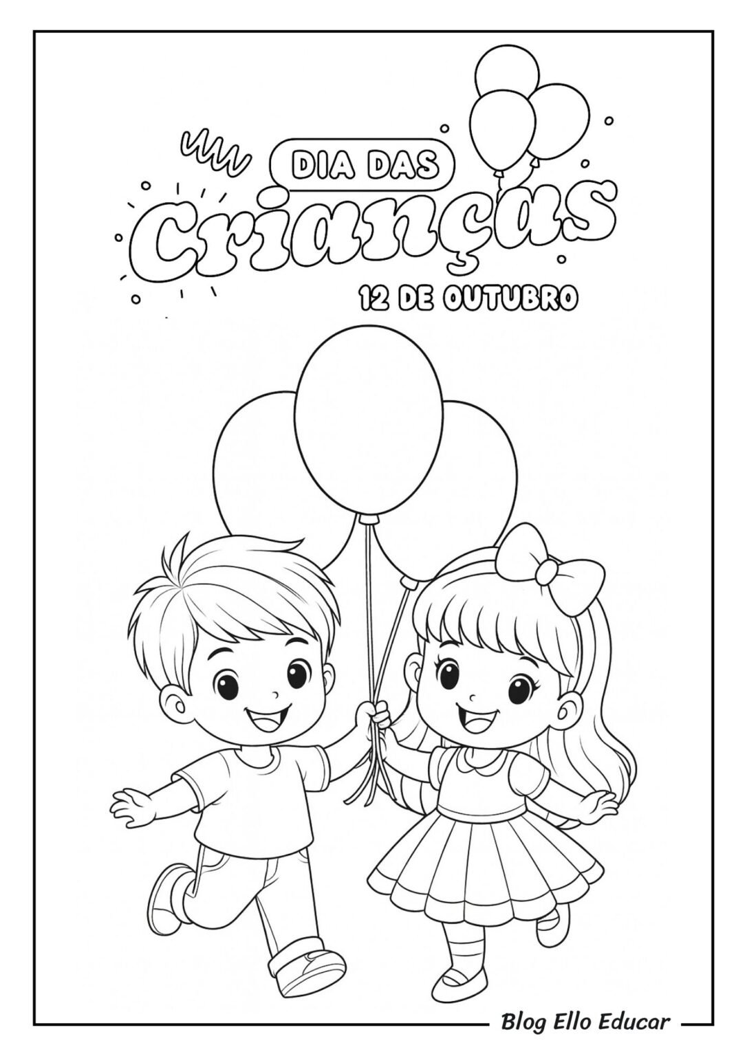 33 Desenhos do Dia das Crianças para colorir grátis (PDF)