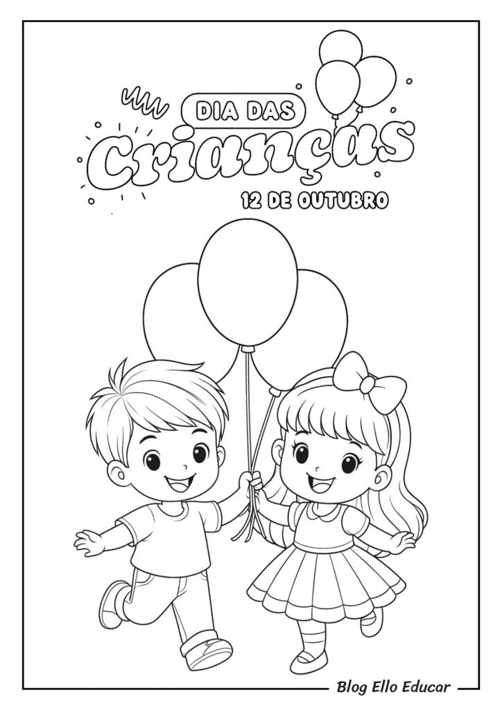 Desenhos do Dia das Crianças para colorir