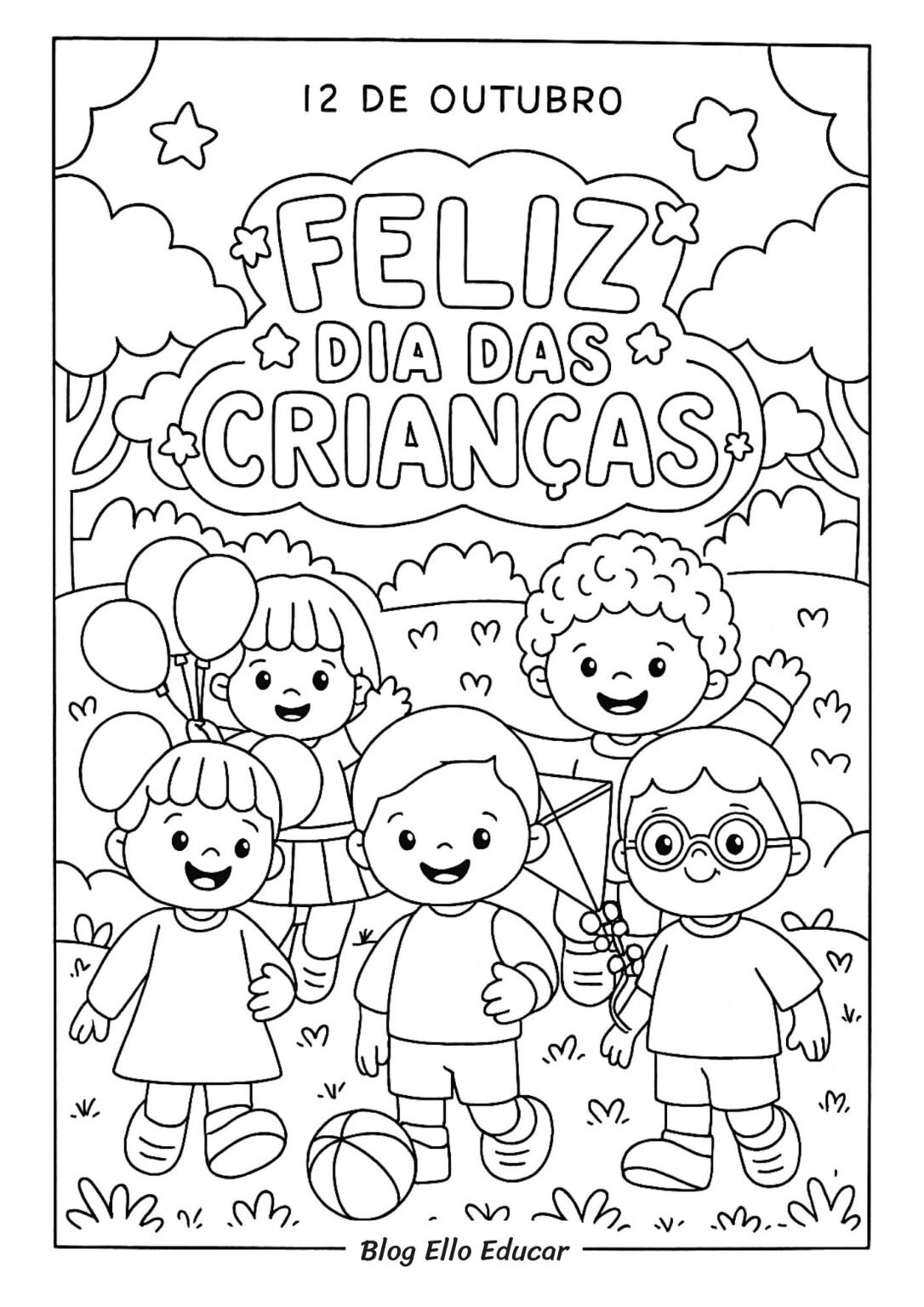 33 Desenhos do Dia das Crianças para colorir grátis (PDF)
