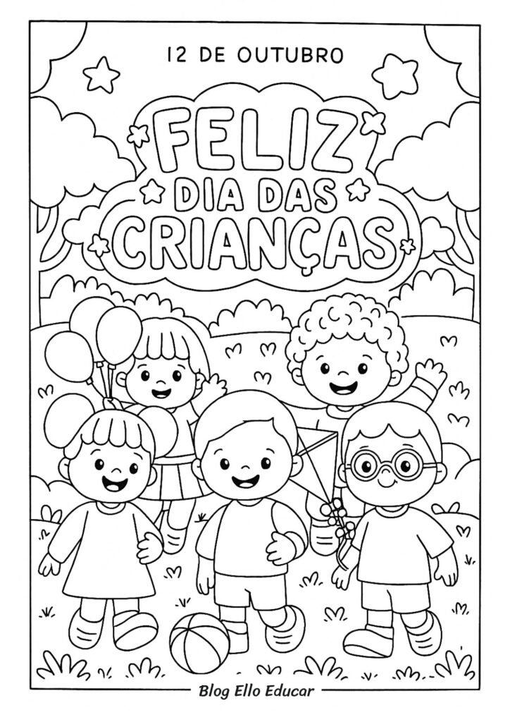 Desenhos do Dia das Crianças para colorir