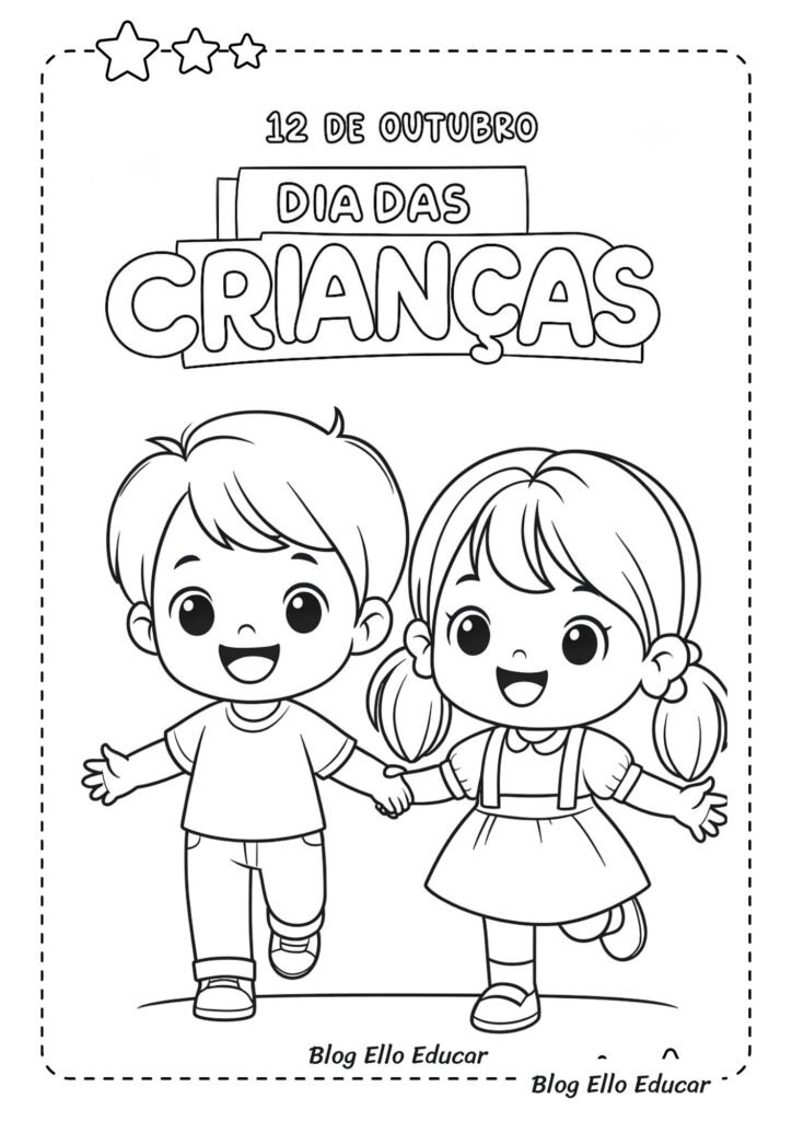Desenhos do Dia das Crianças para colorir