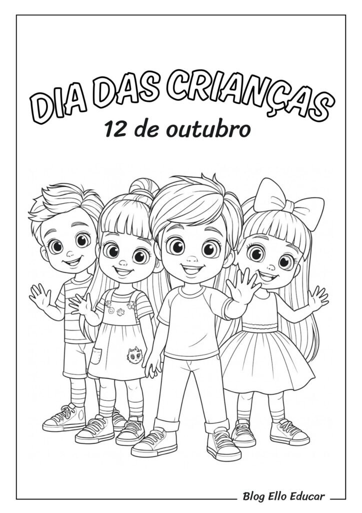 Desenhos do Dia das Crianças para colorir
