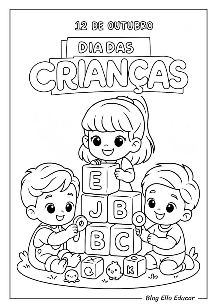 Desenhos do Dia das Crianças para colorir