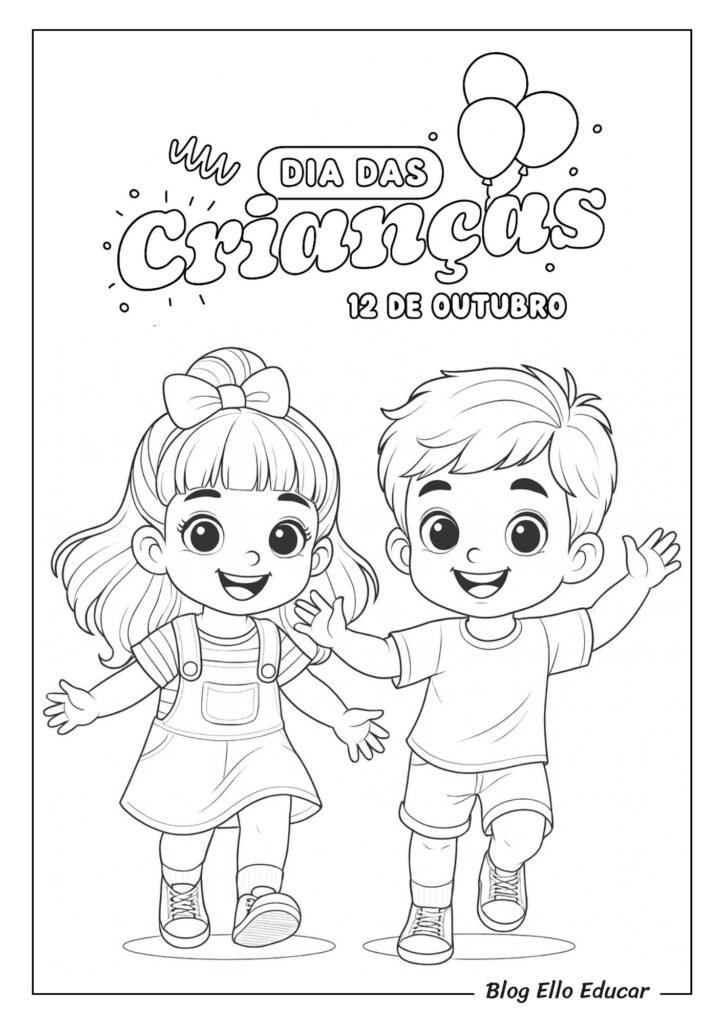 Desenhos do Dia das Crianças para colorir