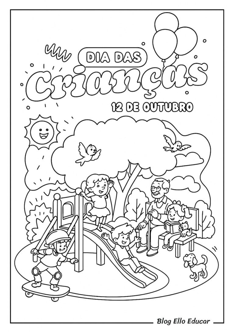 33 Desenhos do Dia das Crianças para colorir grátis (PDF)