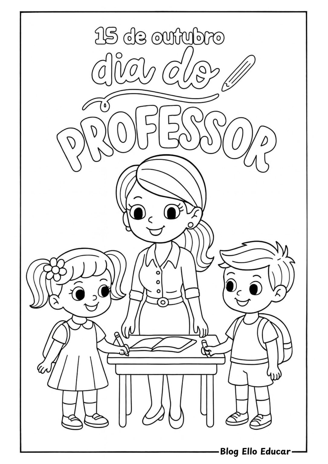 Desenhos para Colorir Dia do Professor: 35 Páginas para Imprimir