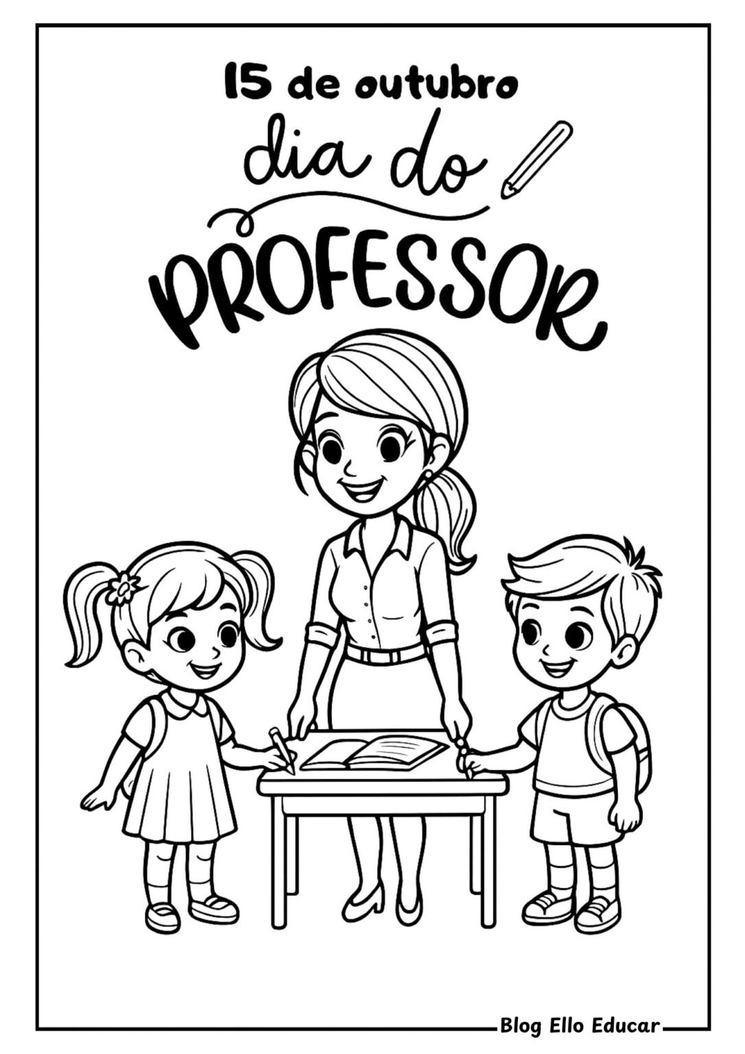 Desenhos para Colorir Dia do Professor: 35 Páginas para Imprimir