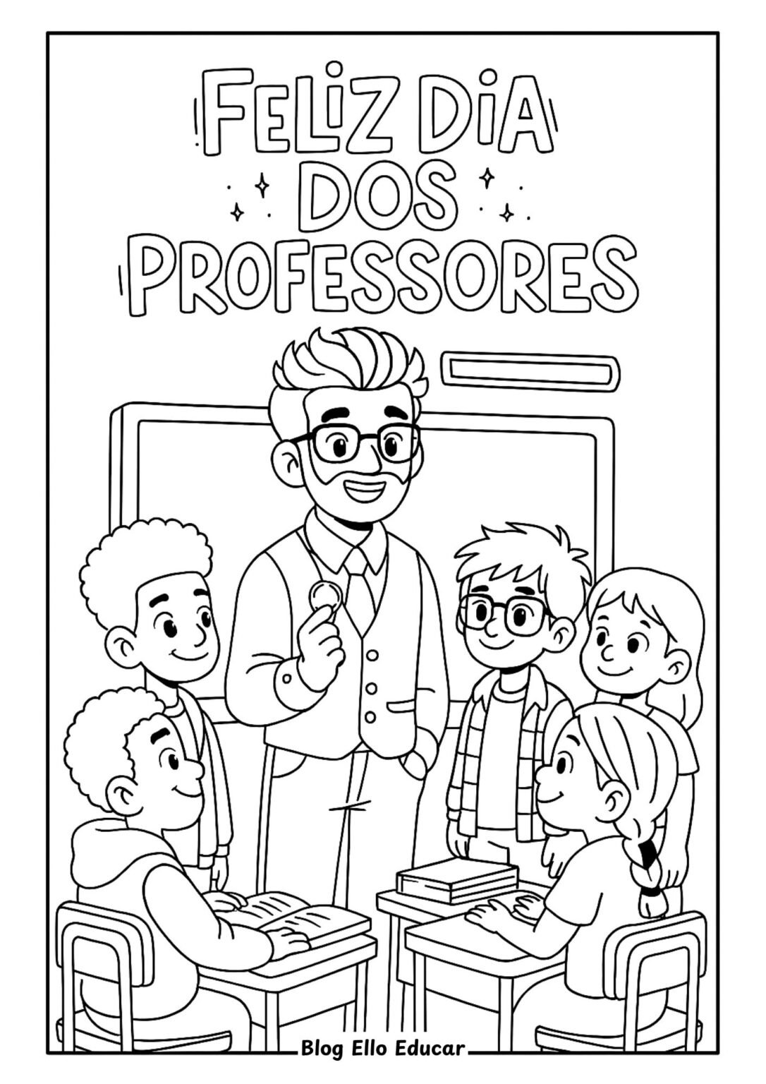 Desenhos para Colorir Dia do Professor: 35 Páginas para Imprimir