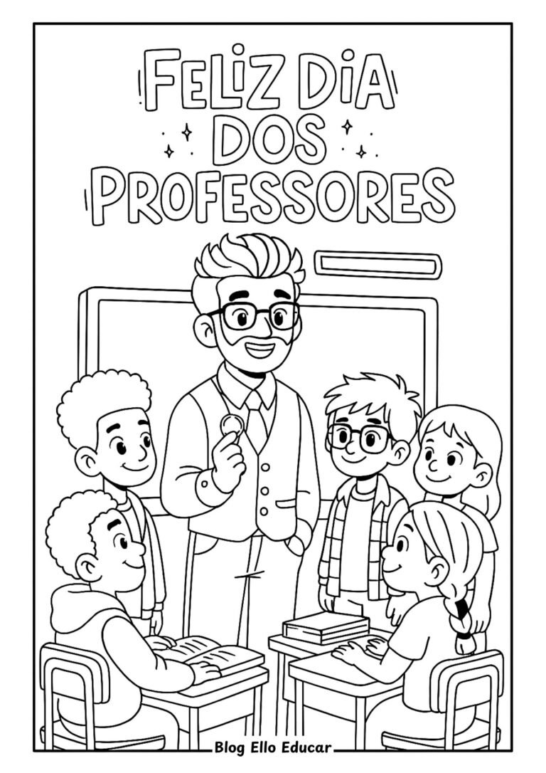 Desenhos para Colorir Dia do Professor: 35 Páginas para Imprimir