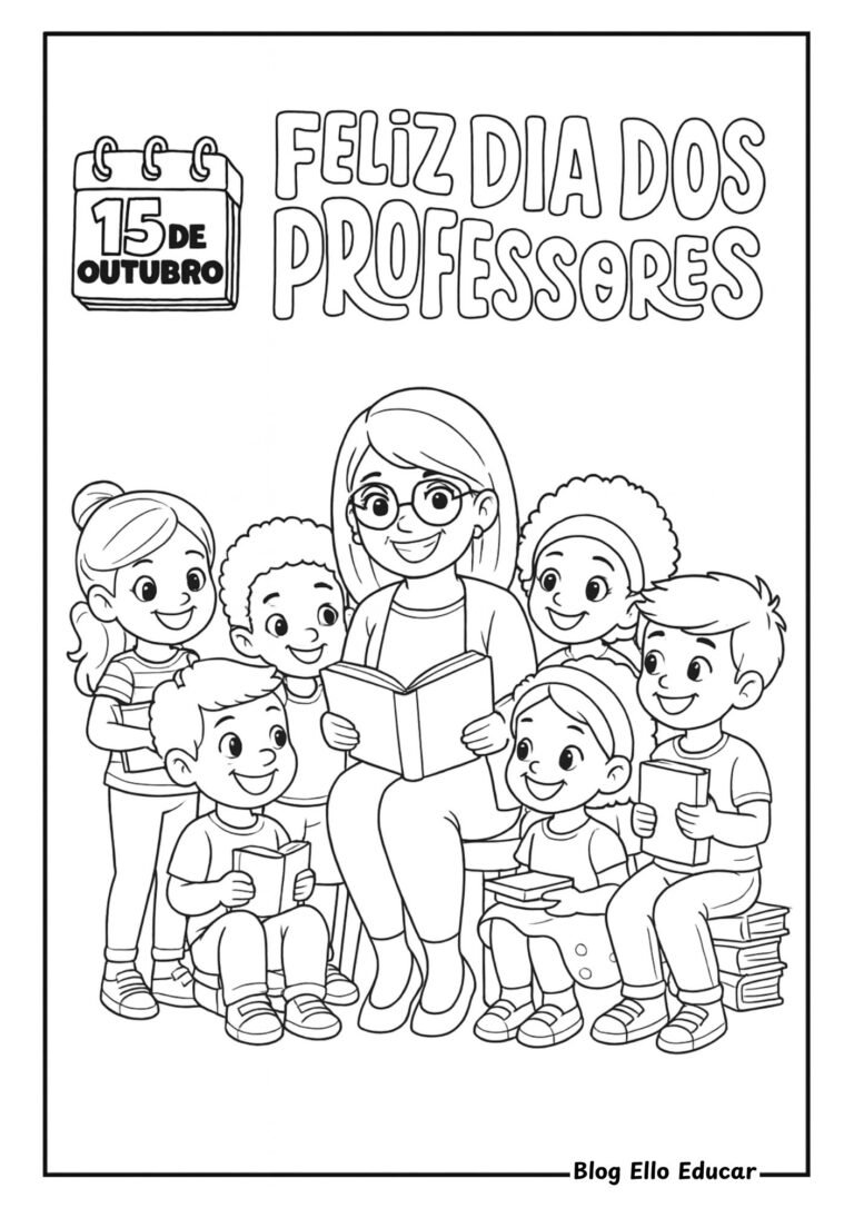 Desenhos para Colorir Dia do Professor: 35 Páginas para Imprimir