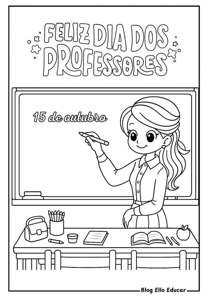 Desenhos para colorir - Dia do Professor