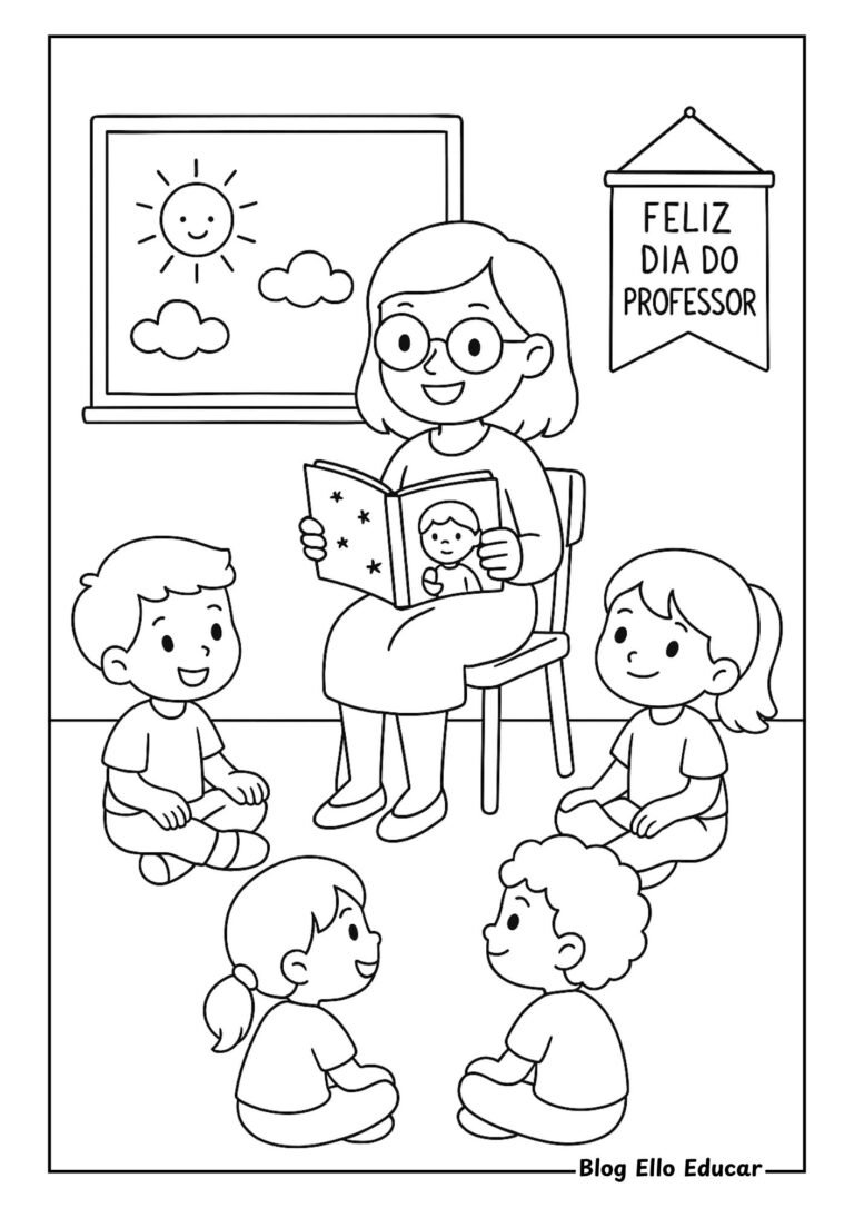 Desenhos para Colorir Dia do Professor: 35 Páginas para Imprimir