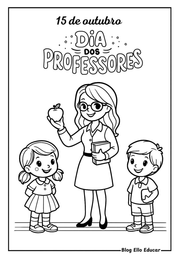 Desenhos para Colorir Dia do Professor: 35 Páginas para Imprimir