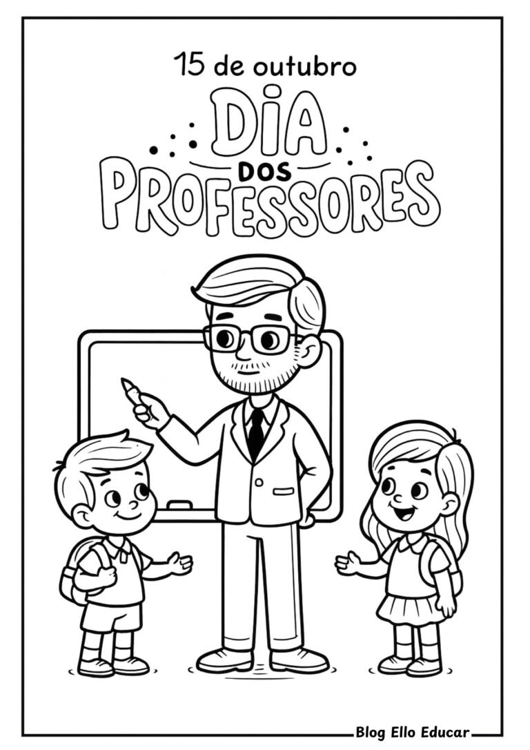 Desenhos para Colorir Dia do Professor: 35 Páginas para Imprimir